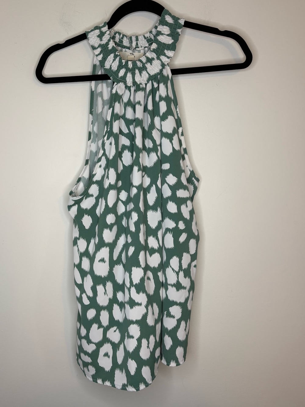 Entro Green and White Halter Tank Top Size Large Y2K
